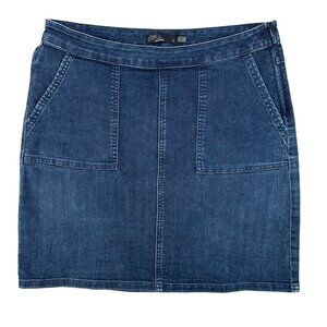 Prana Womens Blue Casual Everyday Wear Stretch Denim Skirt Size 4